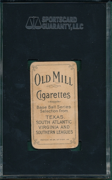 1909-1911 T206 Violet Old Mill Cigarettes SGC 20 *Southern League*