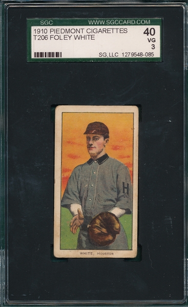 1909-1911 T206 White, Foley, Piedmont Cigarettes SGC 40 *Southern League*