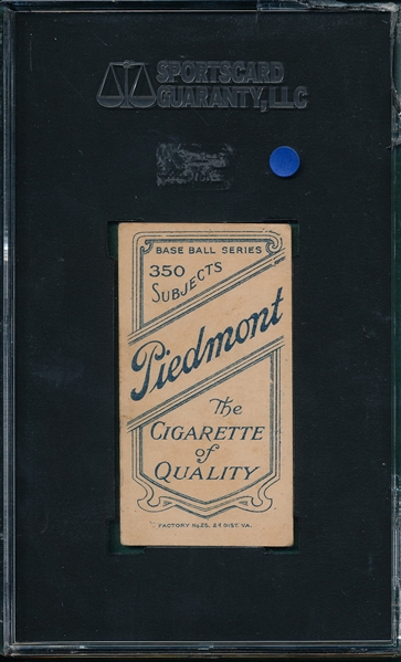 1909-1911 T206 Bastian Piedmont Cigarettes SGC 50 *Southern League*