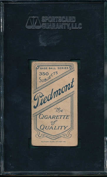 1909-1911 T206 Smith, Carlos, Piedmont Cigarettes SGC 40 *Southern League*