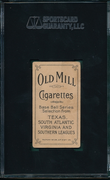 1909-1911 T206 Jordan, Dutch, Old Mill Cigarettes SGC 40 *Southern League*