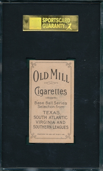 1909-1911 T206 Hart, Bill, Old Mill Cigarettes SGC 40 *Southern League*