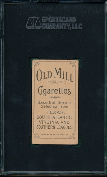 1909-1911 T206 Greminger Old Mill Cigarettes SGC 20 *Southern League*