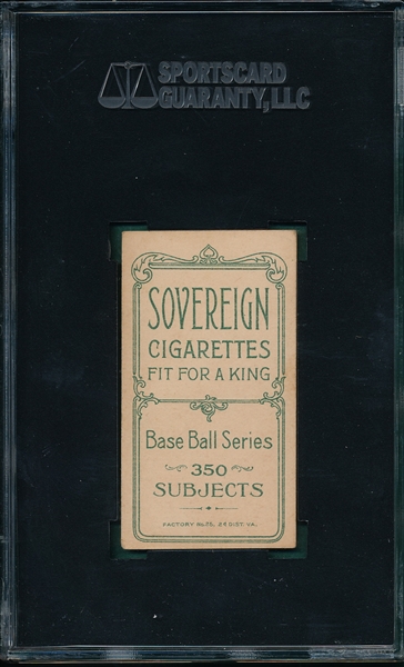 1909-1911 T206 Egan Sovereign Cigarettes SGC 50 