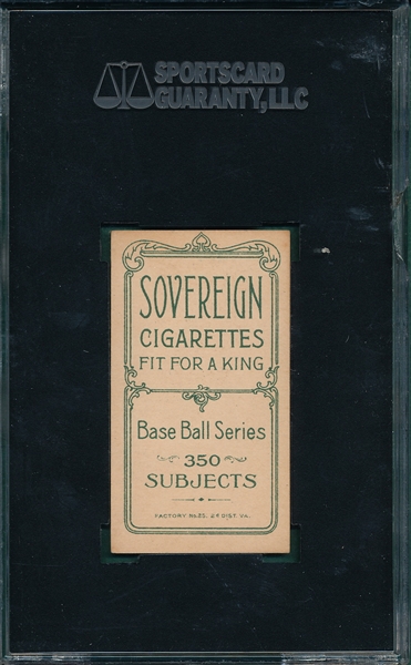 1909-1911 T206 Randall Sovereign Cigarettes SGC 50 