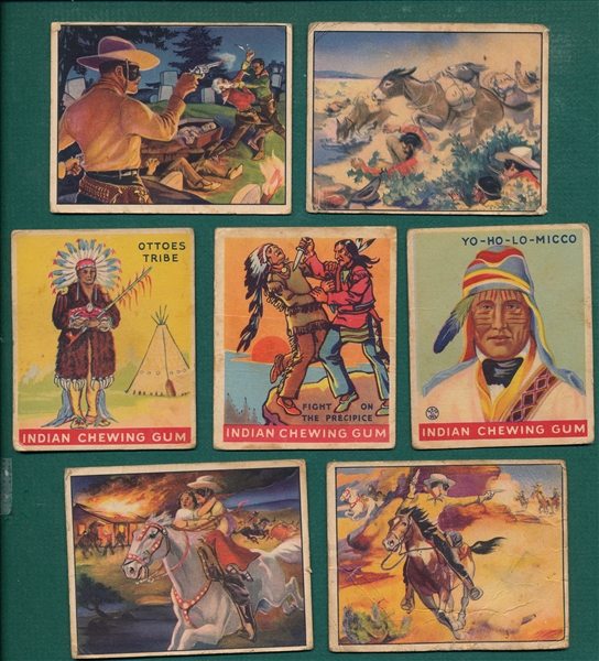 1933 Goudey Indian Gum (9) & 1940 Lone Ranger Gum (4), Lot of (13)