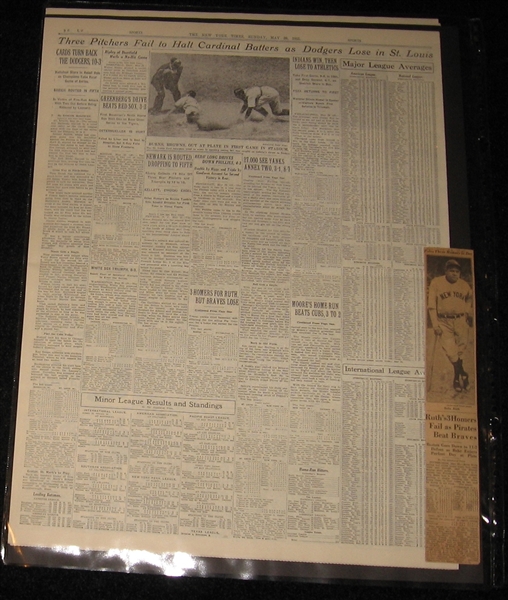 Babe Ruth Newspapers Lot 