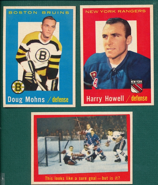 1958-60 Topps HCKY Lot of (6) W/ 1958 #64 Arbour SGC 80
