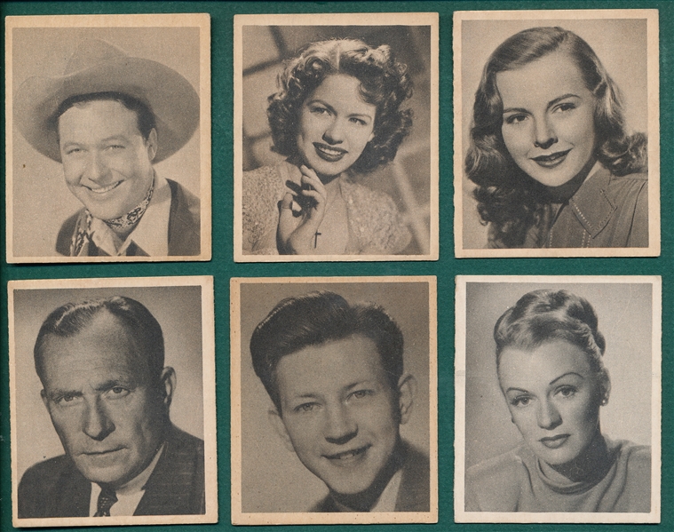 1948 Bowman Movie Stars Lot of (6) 