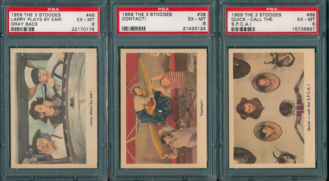 1959 The 3 Stooges Lot of (9) PSA 