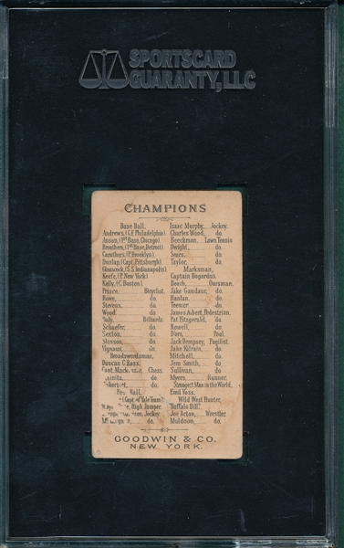 1888 N162 Dunlap, Pittsburgh, Goodwin Champions SGC 20