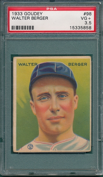 1933 Goudey #98 Walter Berger PSA 3.5