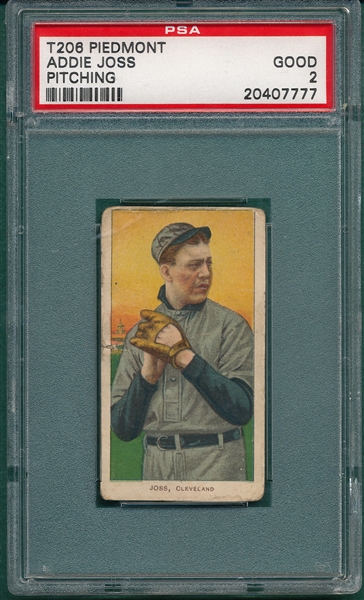 1909-1911 T206 Joss, Pitching, Piedmont Cigarettes PSA 2