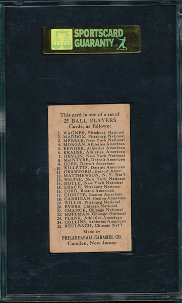 1909 E95 Willetts Philadelphia Caramel SGC 30
