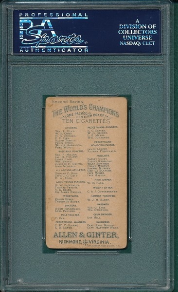 1888 N29 Jas. Fogarty Allen & Ginter PSA 2.5