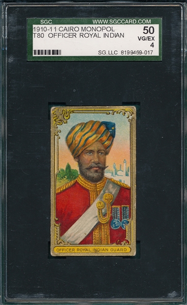 1910-11 T80 Officer Royal Indian Cairo Monopol Cigarettes SGC 50 *Scarce*