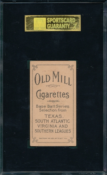 1909-1911 T206 Ryan Old Mill Cigarettes SGC 80 *Southern League*