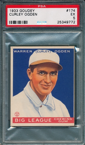 1933 Goudey #174 Warren Ogden PSA 5