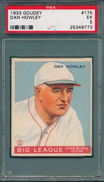 1933 Goudey #175 Dan Howley PSA 5