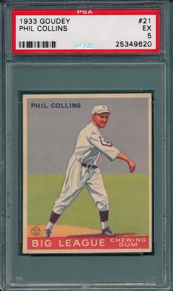 1933 Goudey #21 Phil Collins PSA 5