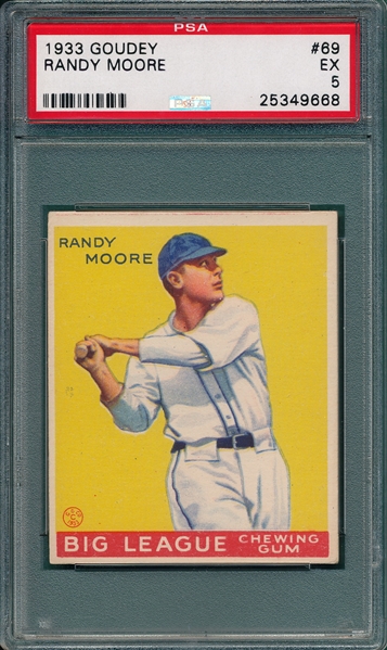 1933 Goudey #69 Randy Moore PSA 5