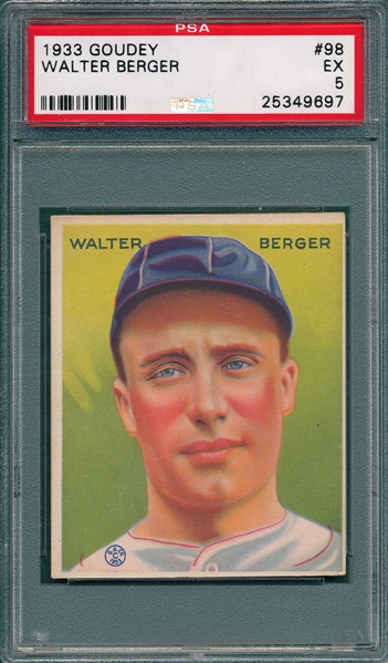 1933 Goudey #98 Walter Berger PSA 5
