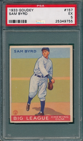 1933 Goudey #157 Sam Byrd PSA 5