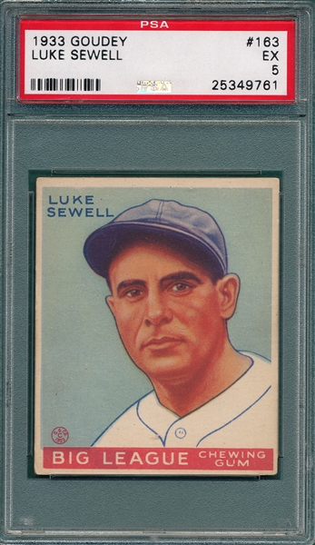 1933 Goudey #163 Luke Sewell PSA 5