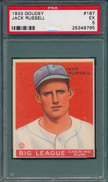 1933 Goudey #167 Jack Russell PSA 5