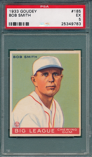 1933 Goudey #185 Bob Smith PSA 5