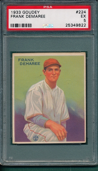 1933 Goudey #224 Frank Demaree PSA 5