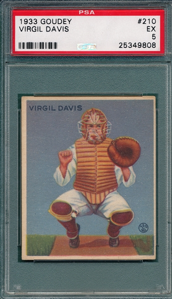1933 Goudey #210 Virgil Davis PSA 5