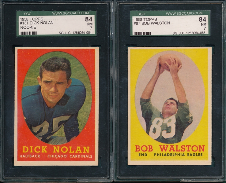 1958 Topps FB Lot of (6) W/ Carr SGC 84