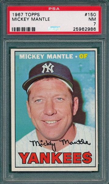 1967 Topps #150 Mickey Mantle PSA 7