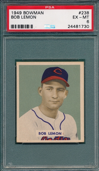 1949 Bowman #238 Bob Lemon PSA 6 *Hi #* *Rookie*