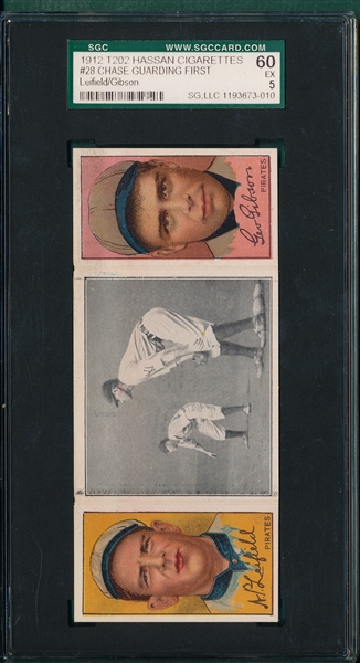 1912 T202 Chase Guarding First, Gibson/Leifeld, Hassan Cigarettes SGC 60