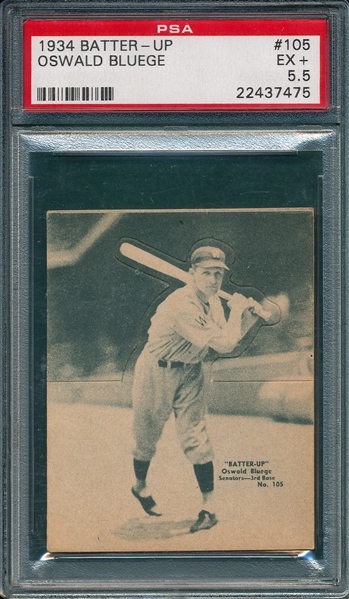 1934 Batter-Up #105 Oswald Bluege PSA 5.5