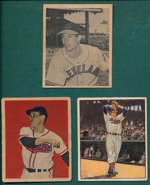 1948-50 Bowman Bob Feller (3) Card Lot