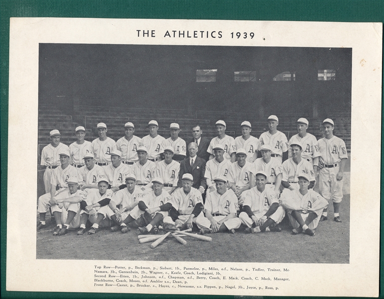 1939/40 Athletics Team Issue (19) W/ Al Simmons