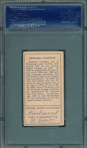 1911 T205 Camnitz Piedmont Cigarettes PSA 4