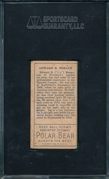 1911 T205 Barger, Full B, Polar Bear Tobacco SGC 50