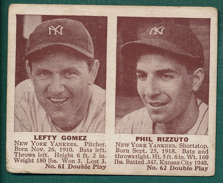 1941 Double Play #61/62 Gomez/Rizzuto *Rookie*