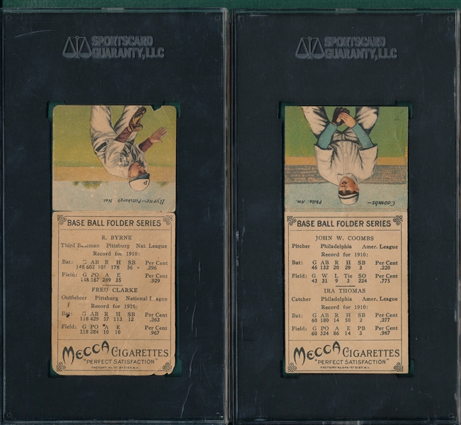1911 T201 Thomas/Coombs & Clarke/Bryne Mecca Cigarettes (2) Card Lot SGC