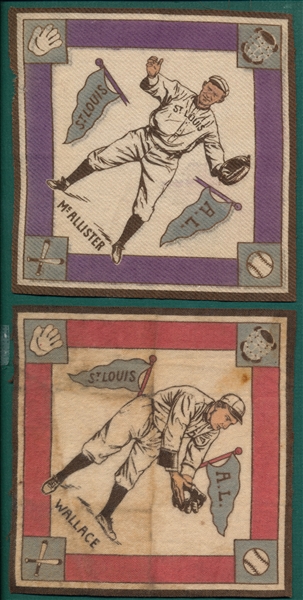 1914 B18 Blankets Wallace, Red & McAllister, Purple Basepaths, Lot of (2) 