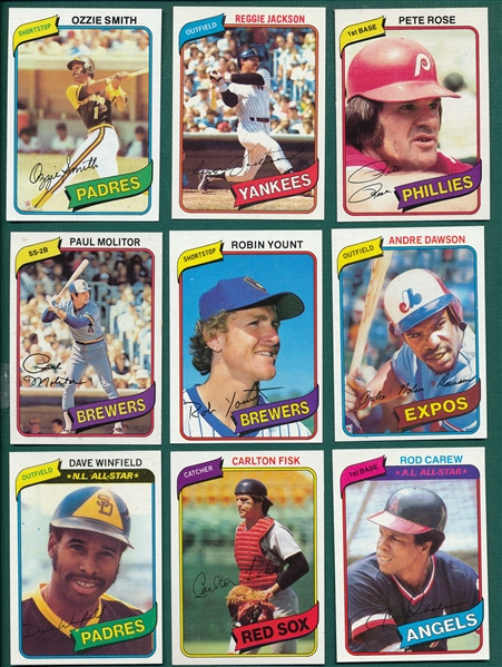 1980 Topps Baseball Complete Set (726) W/ Rickey Henderson, Rookie