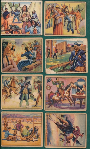 1949 Bowman Wild West, (8) Card Lot W/ Sitting Bull