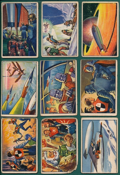 1951 Bowman Jets, Rockets & Spacemen (9) Card Lot 