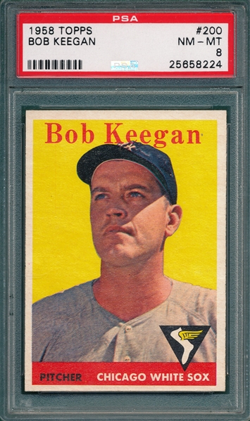 1958 Topps #200 Bob Keegan PSA 8