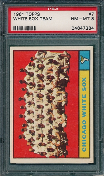 1961 Topps #7 White Sox Team PSA 8