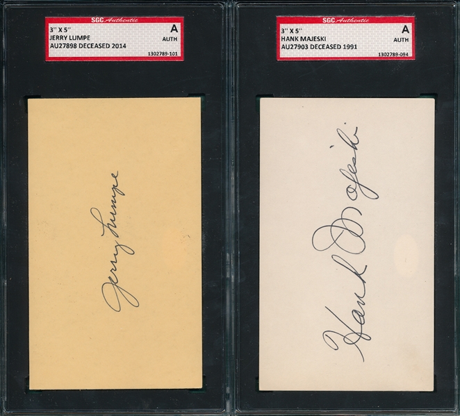 Lot of (4) Autographed Index Card SGC Authentic W/ Hector Lopez